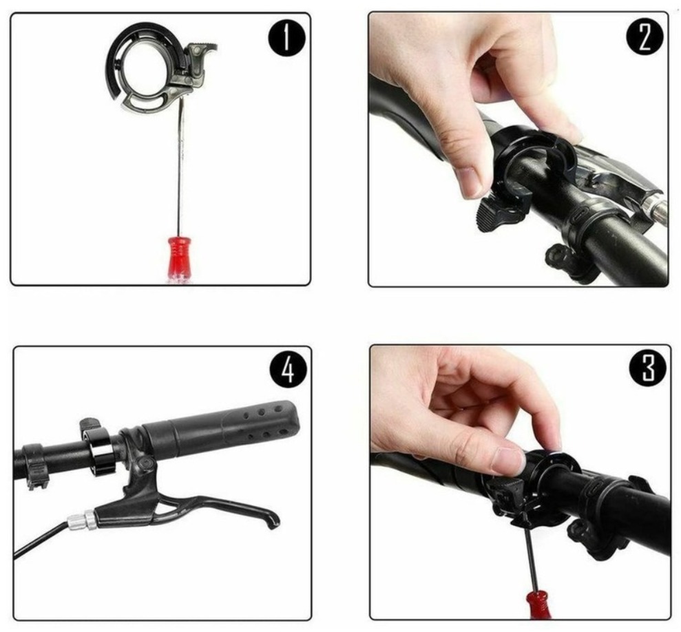 Elegantní mechanický zvonek na kolo dvojitý