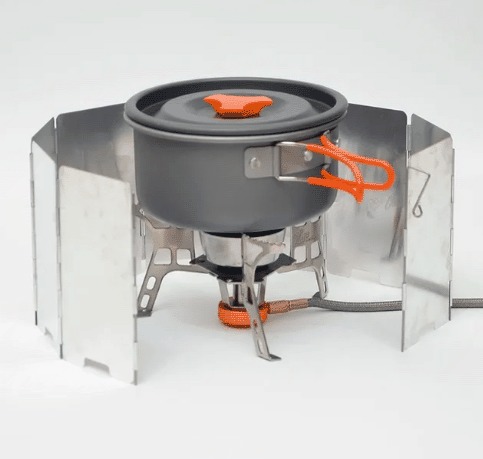 Skládací hliníkové závětří k cestovním vařičům