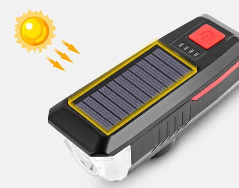 LED světlo s klaksonem a pomocným solárním nabíjením