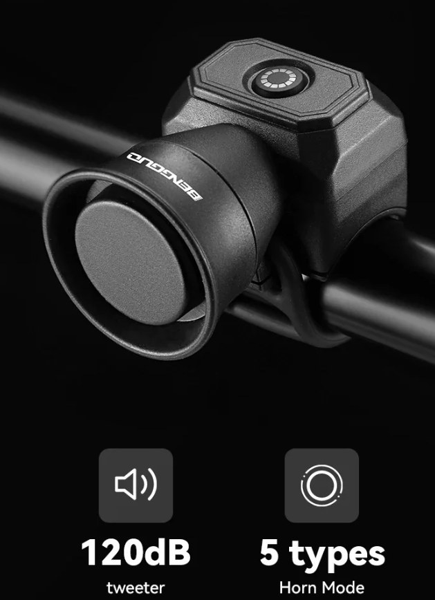 Silný piezoelektrický klakson na kolo s vestavnou baterií