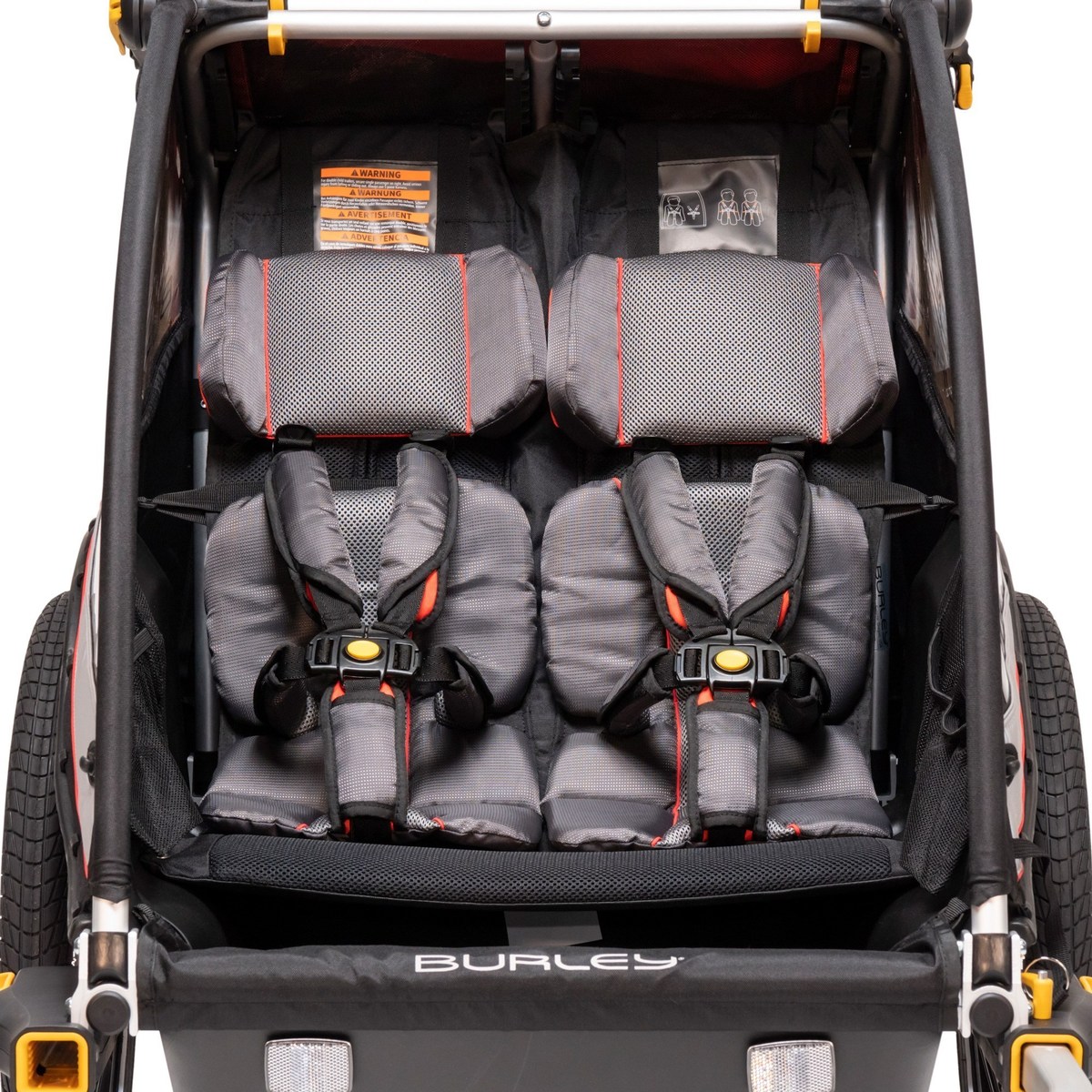 BURLEY Cub X - dvoumístný odpružený dětský vozík s pevným dnem