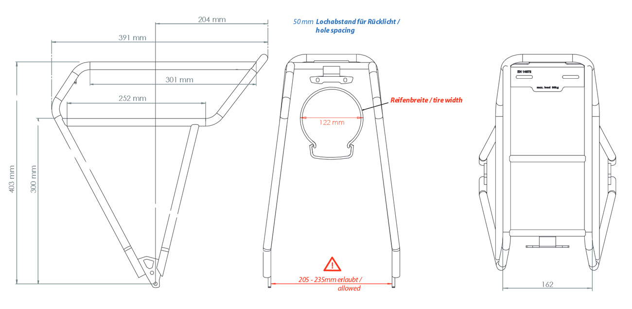 TUBUS Fat - zadní nosič pro fat biky