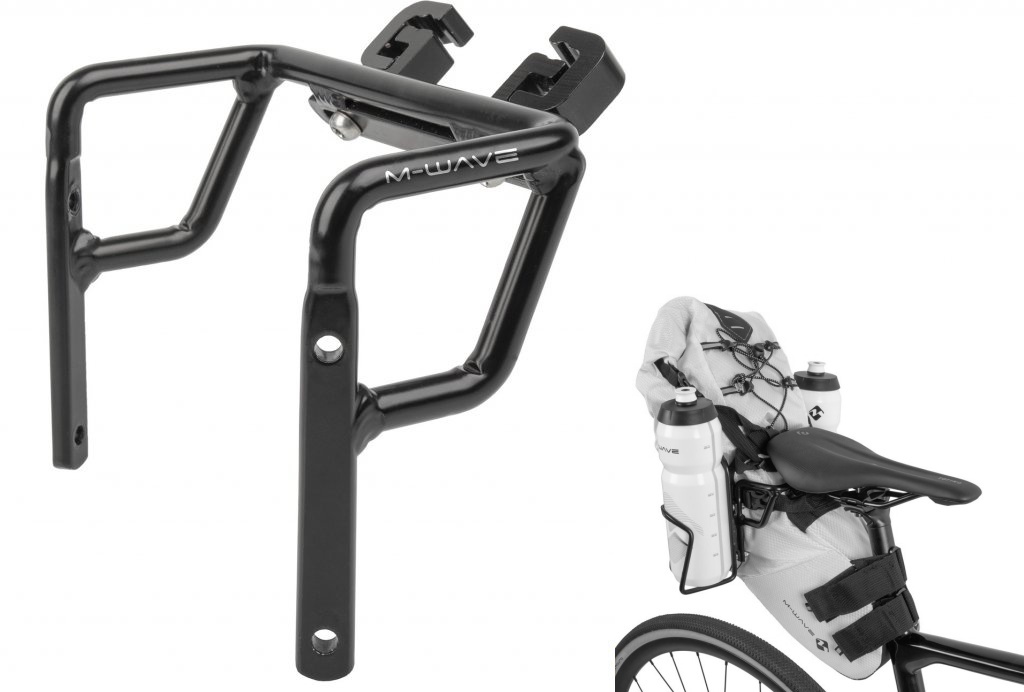 Držák podsedlové brašny a dvou košíků lahví