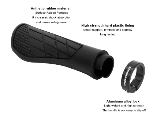 Gumové gripy na řídítka s oporou dlaně