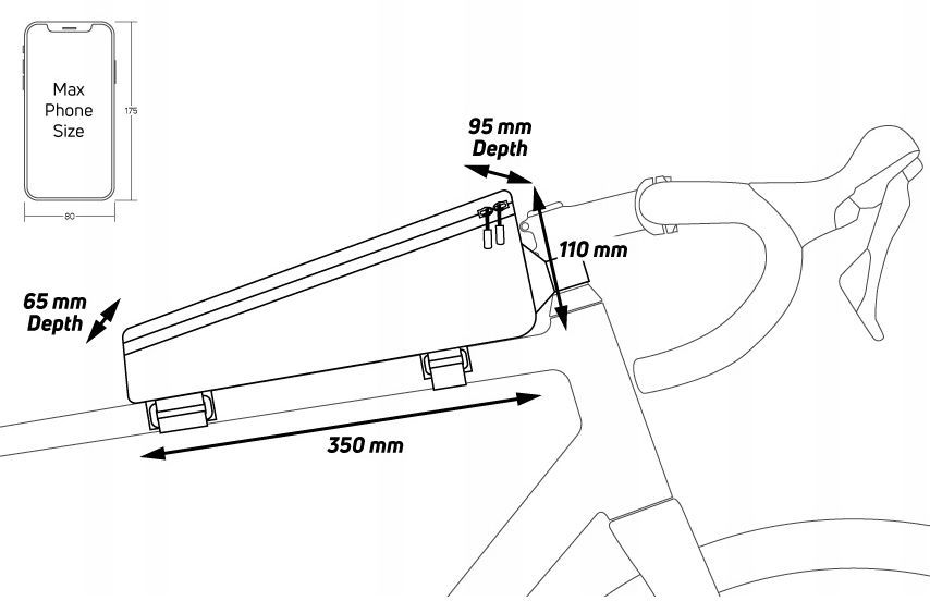 ZEFAL Console Pack T3 - prodloužená brašna na rám s pouzdrem pro smartphone
