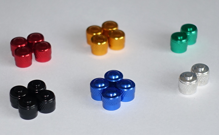 Eloxované hliníkové čepičky na AV ventilek malé