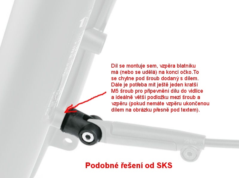 Adaptér uchycení blatníků pro vidlice Suntour a Rock Shox