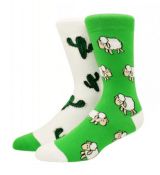 Veselé ponožky unisize 38 - 46 ovečka/kaktus